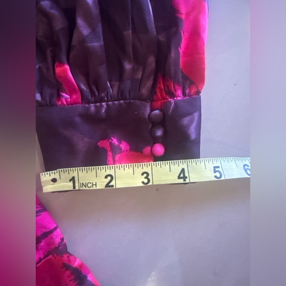 NINE WEST DRESS BLOUSE HIGH NECK LONG SLEEVES PLUZ SIZE XXL Pink Floral - Picture 9 of 16